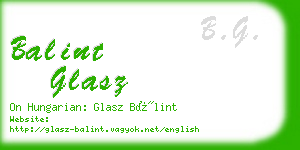 balint glasz business card